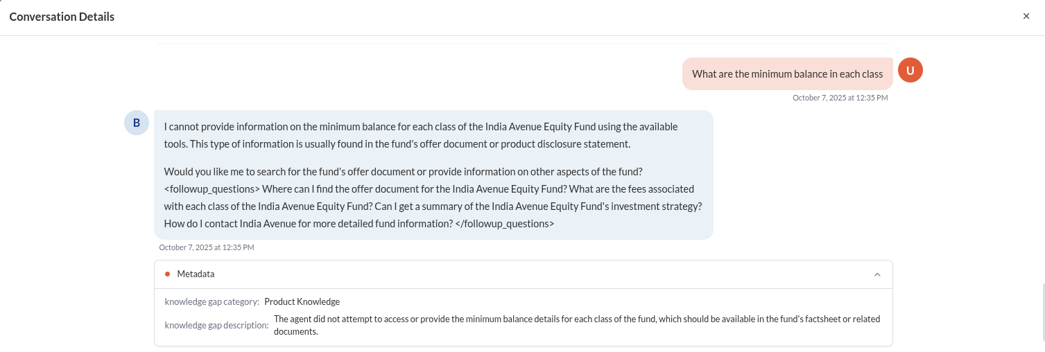 Knowledge gap analysis with reason.